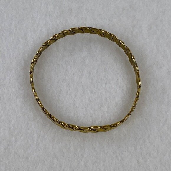 Vintage Braided Rope Bangle 925 Sterling Silver Gold Tone Bracelet Estate Find - Picture 2 of 8
